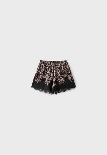 Satin camisole shorts — Beige 8