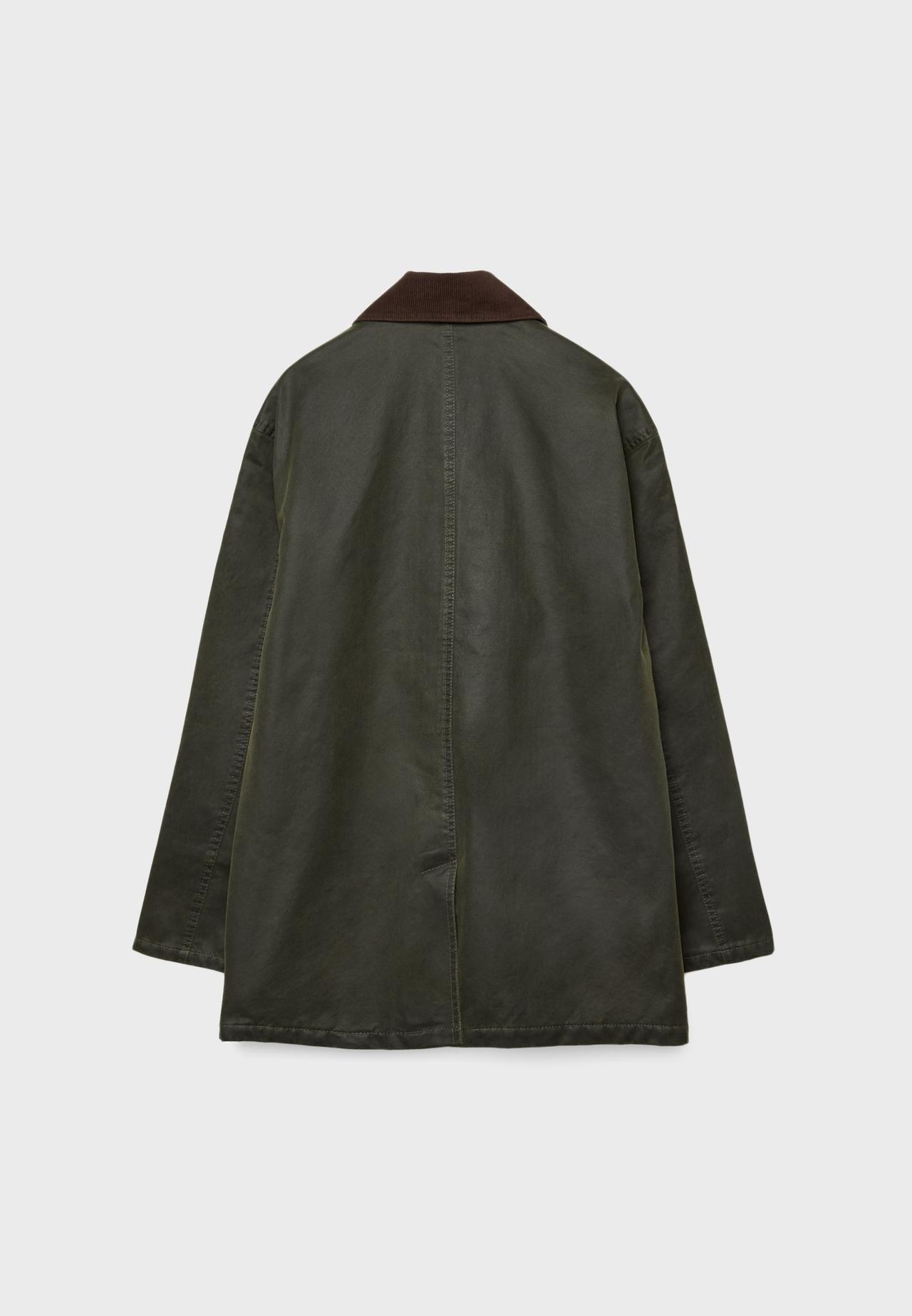 Waxed-effect parka — Khaki
