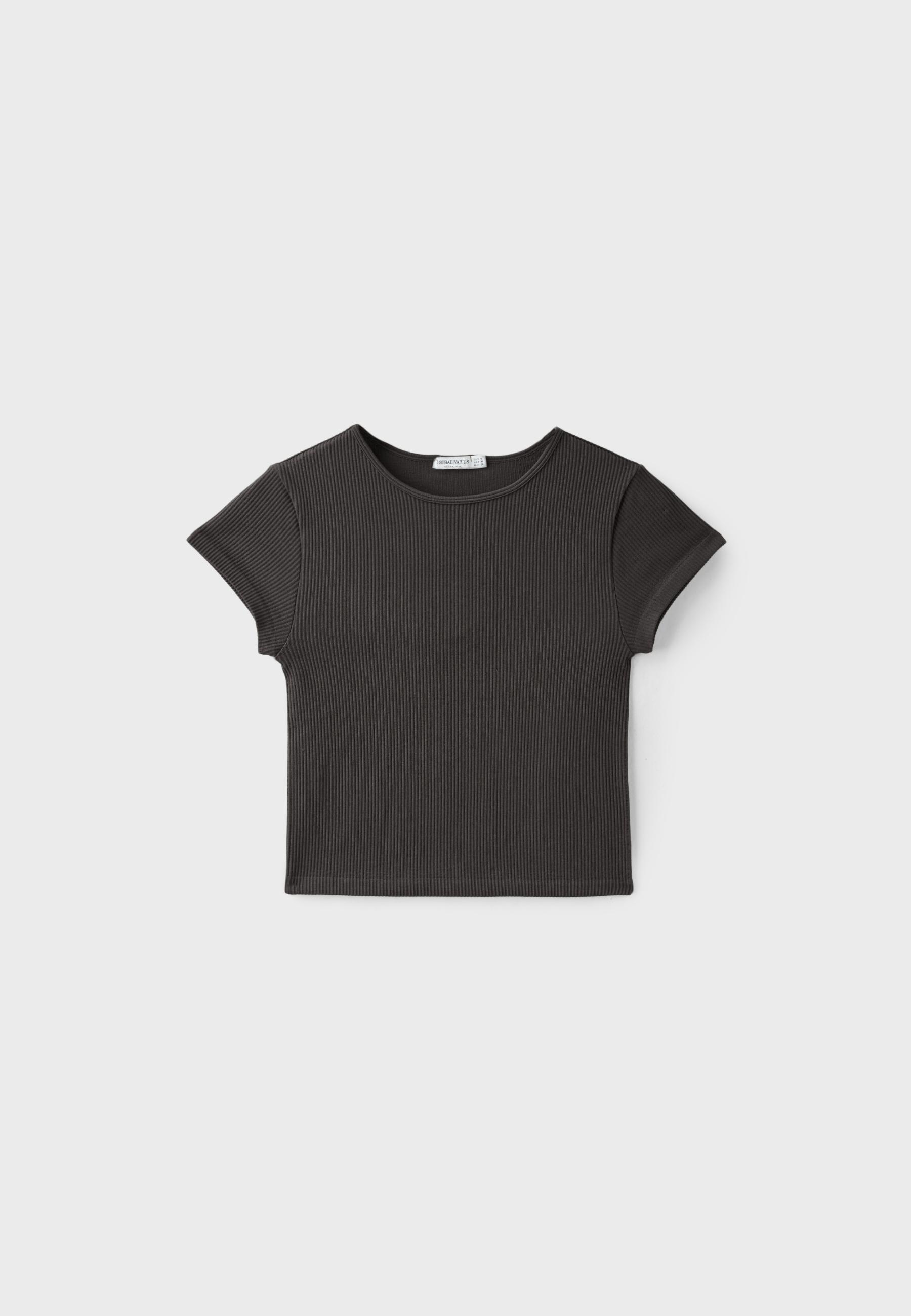 Seamless cropped T-shirt — Brown