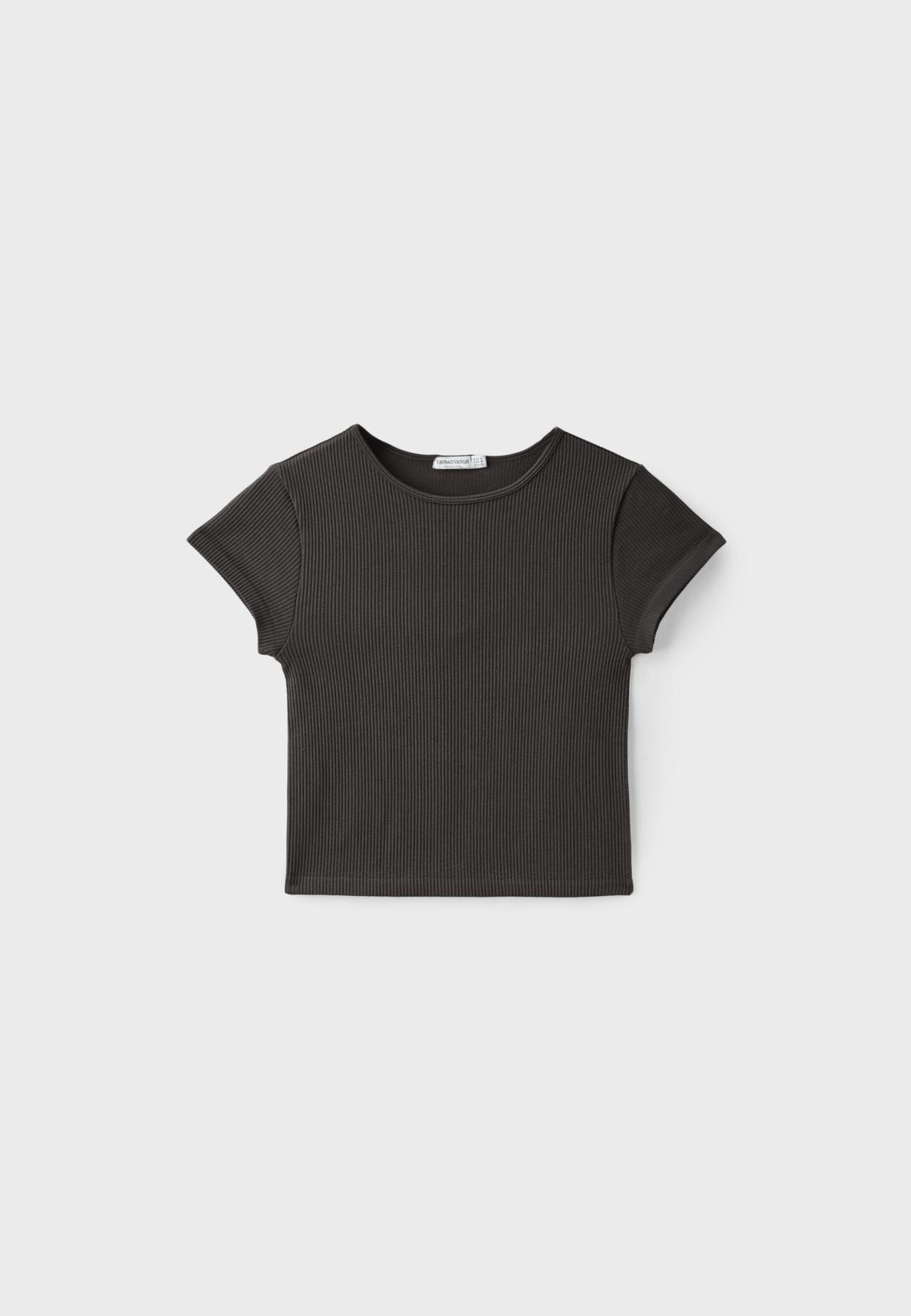 Seamless cropped T-shirt — Brown