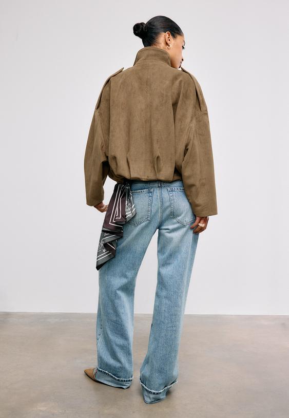 faux suede bomber jacket