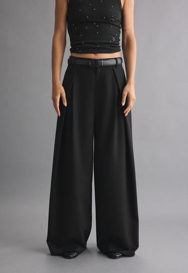 Maxi-darted trousers with belt — Black 3