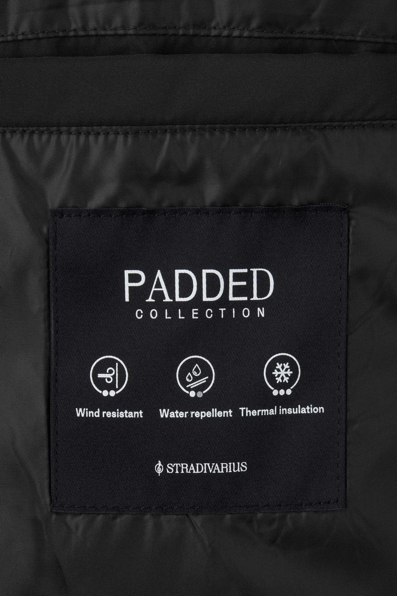Basic hooded padded jacket — Black