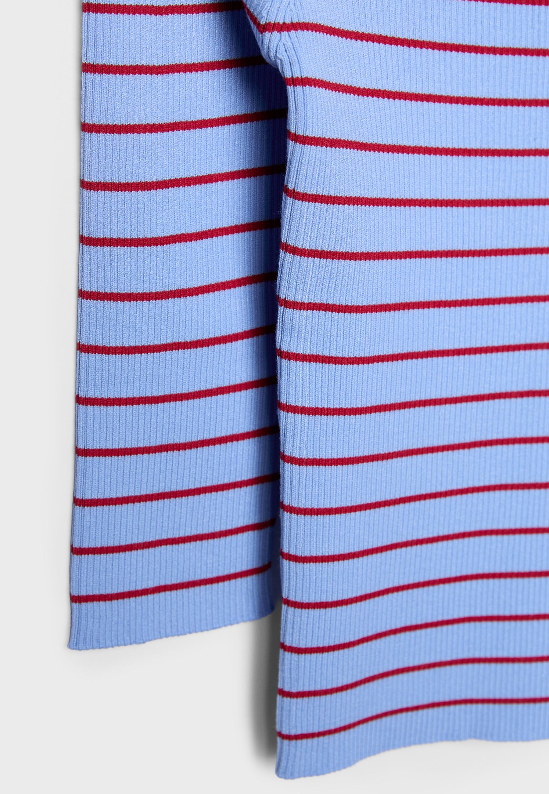 Fitted striped knit jumper — Royal blue