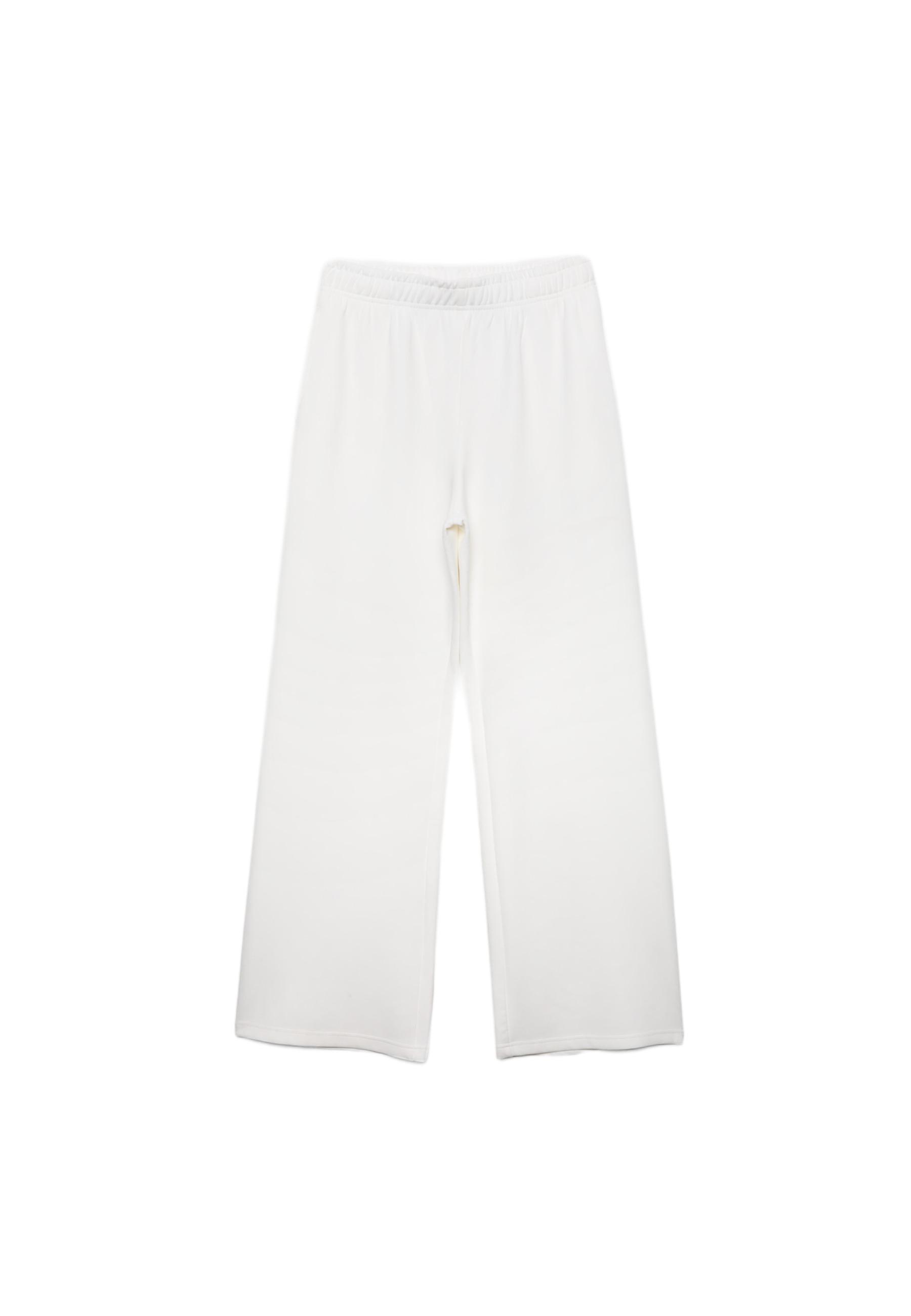 Wide-leg jogger trousers — Ecru