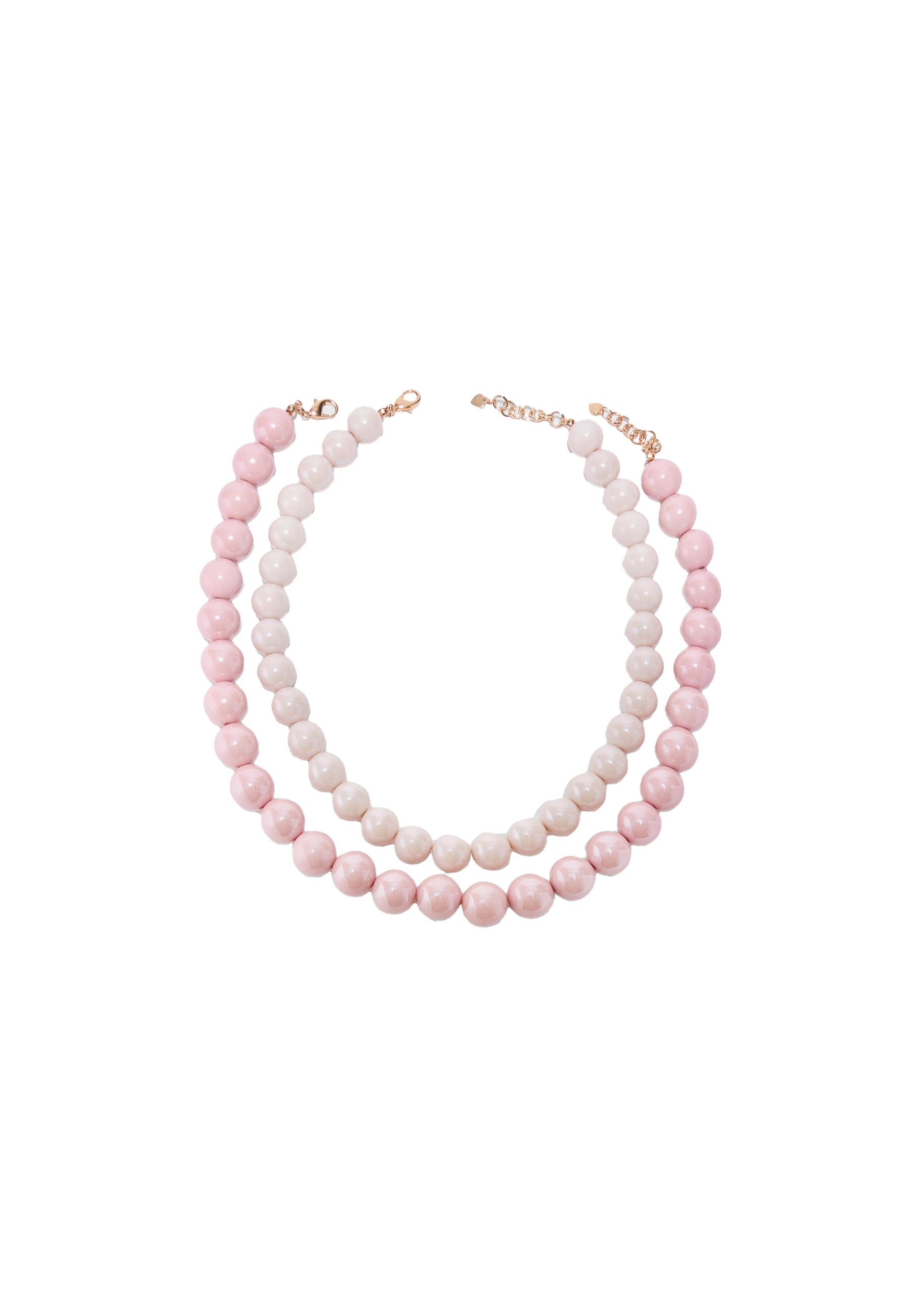 Set of 2 bead necklaces — Pastel pink