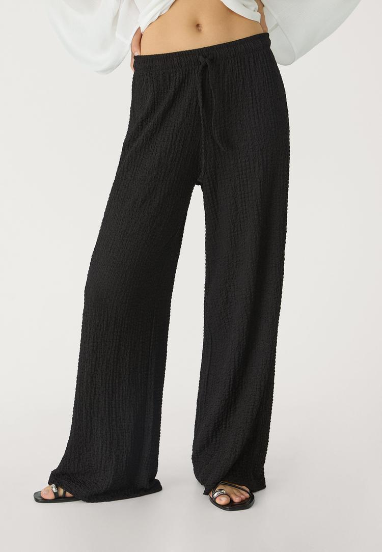 pantalon largo fluido textura