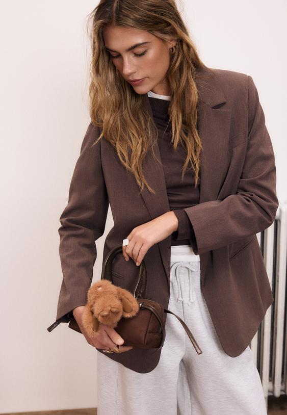 Stradivarius Open Blazer Brown M