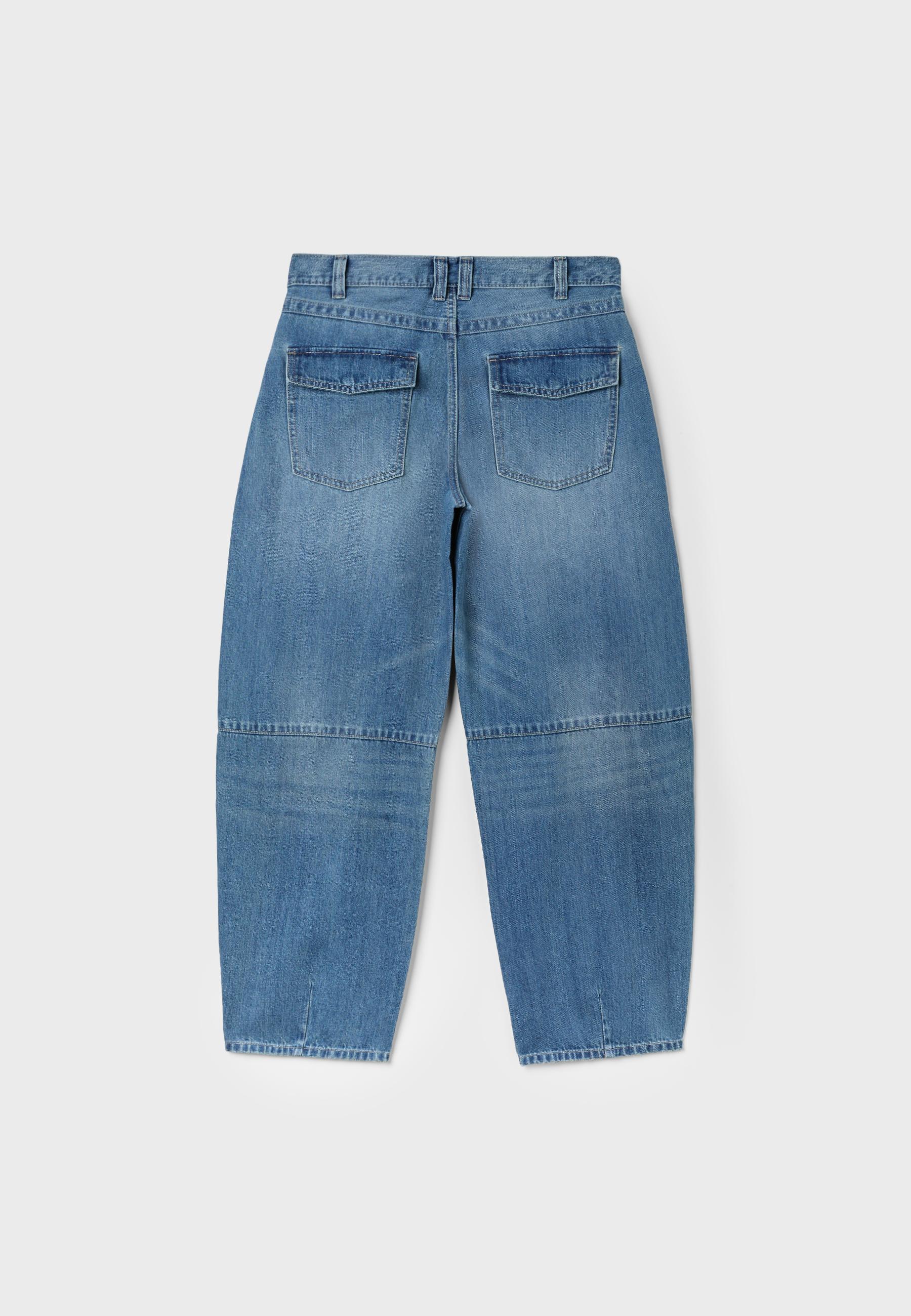Stradivarius Kruvaze bel barrel jean görsel 7