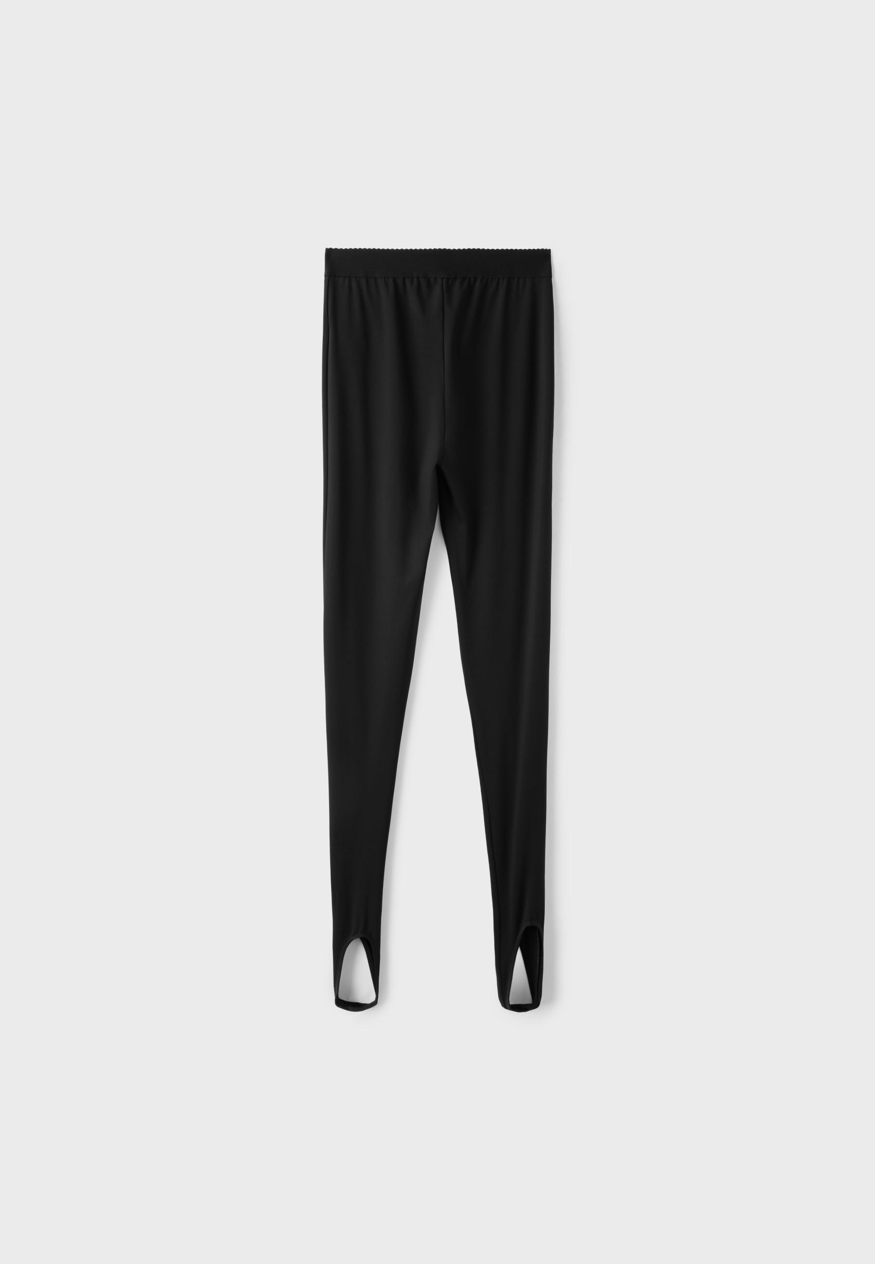 High-waist stirrup leggings — Black
