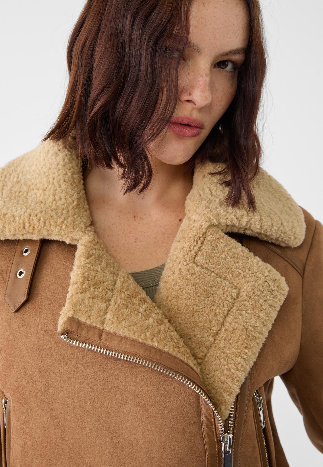 Cazadora Doble Faz Mujer Stradivarius Cazadora Biker Doble Faz