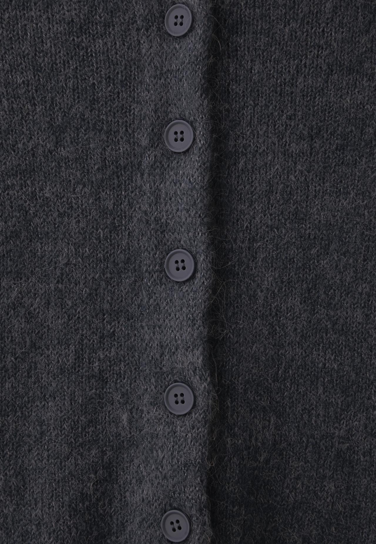 Button-up knit cardigan — Dark grey