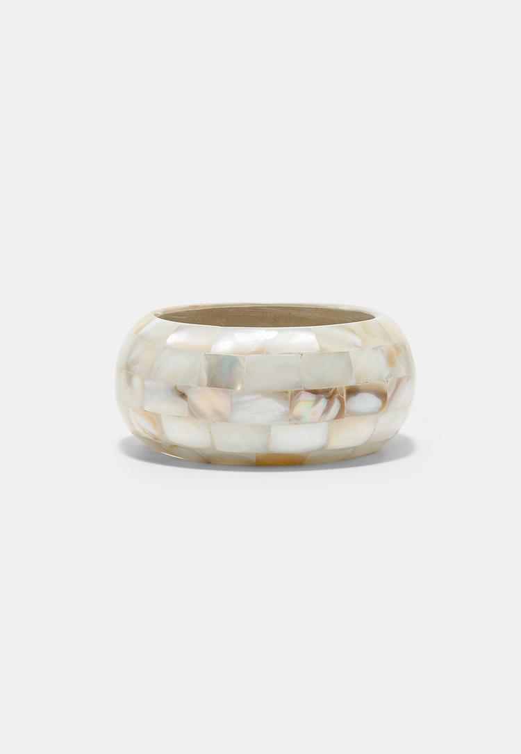 Maxi-Armband mit Perlmutt-Effekt Ecru OS