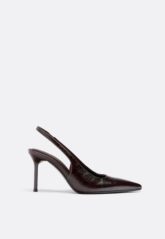 Stradivarius Slingback Heeled Shoes Brown 7