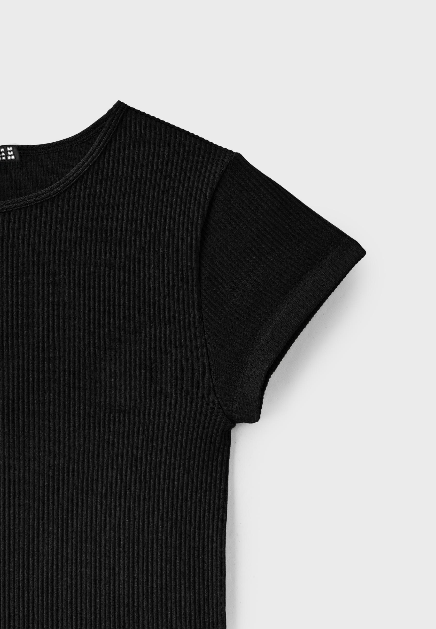 Seamless cropped T-shirt — Black