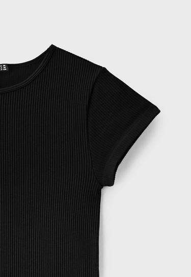 Seamless cropped T-shirt — Black 7
