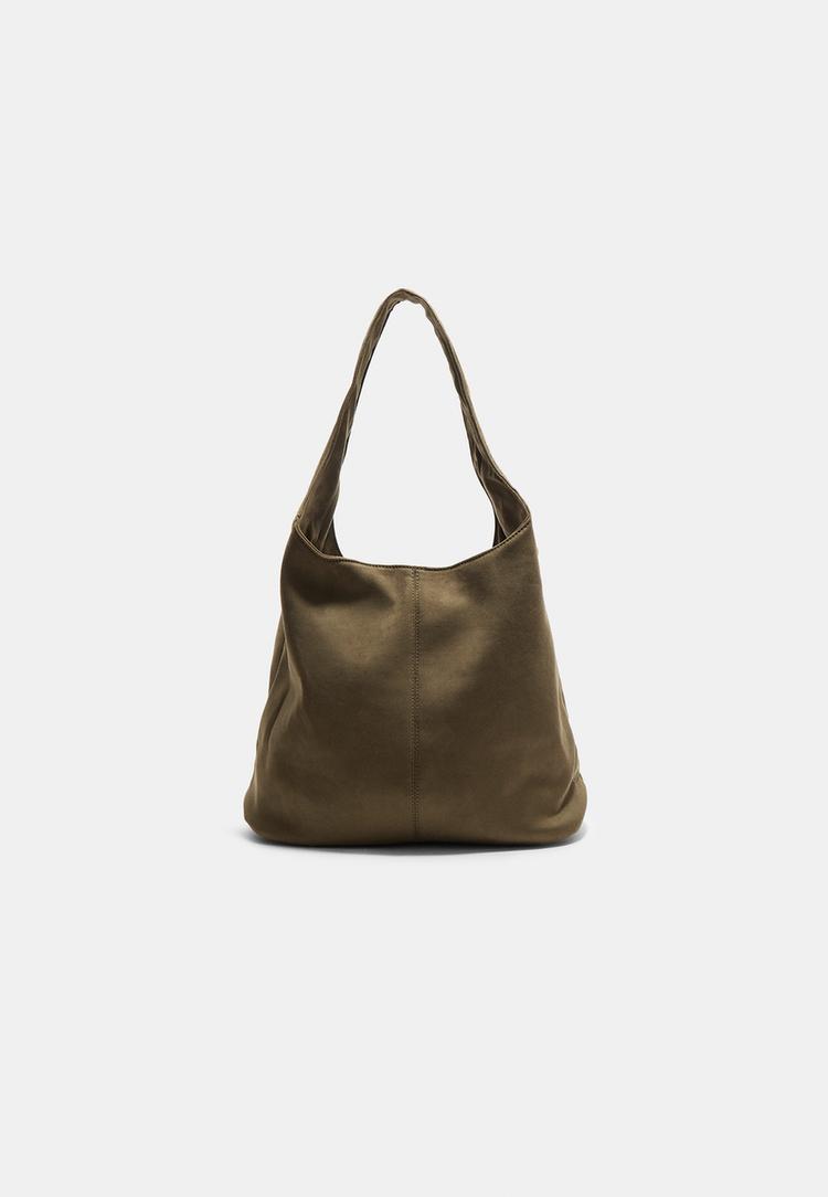 Stradivarius Kabelka Na Rameno Z Imitace Semiše Khaki Os
