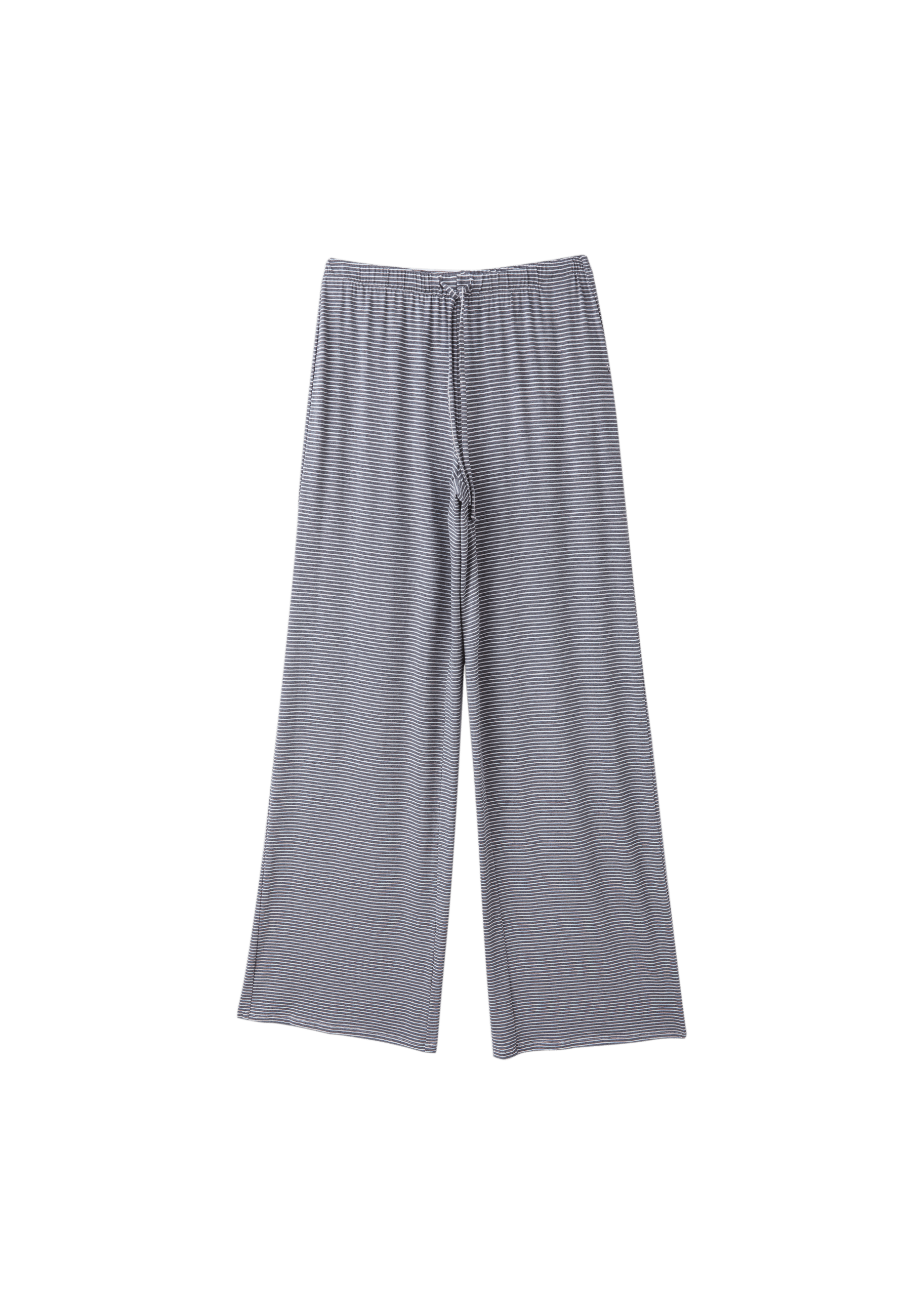 Striped slim-waist joggers — Grey melange