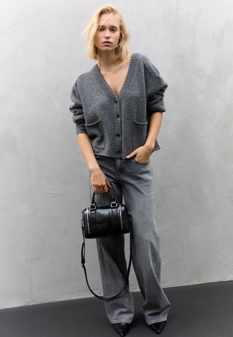 bolso efecto piel cremalleras