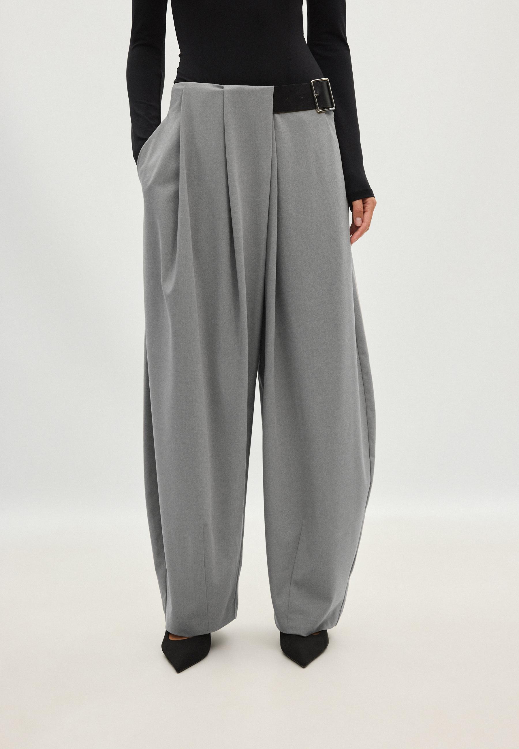 Darted smart trousers with belt — Grey