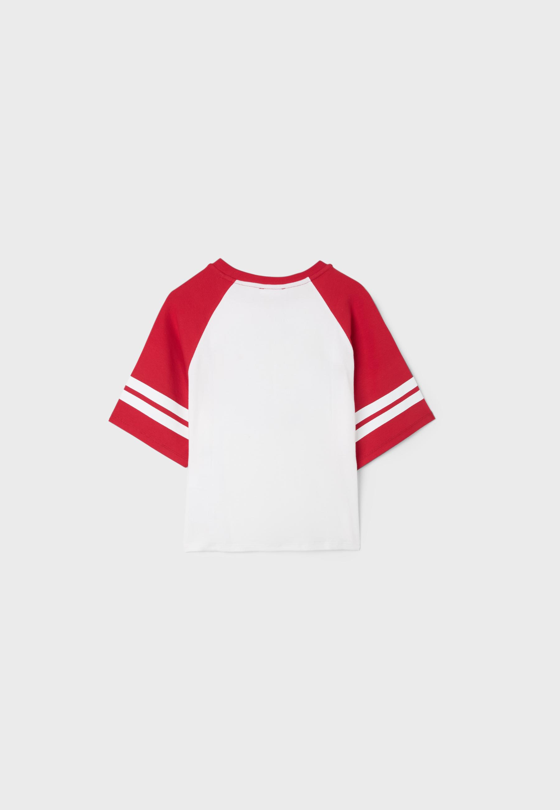 Raglan T-shirt with graphic print — Red