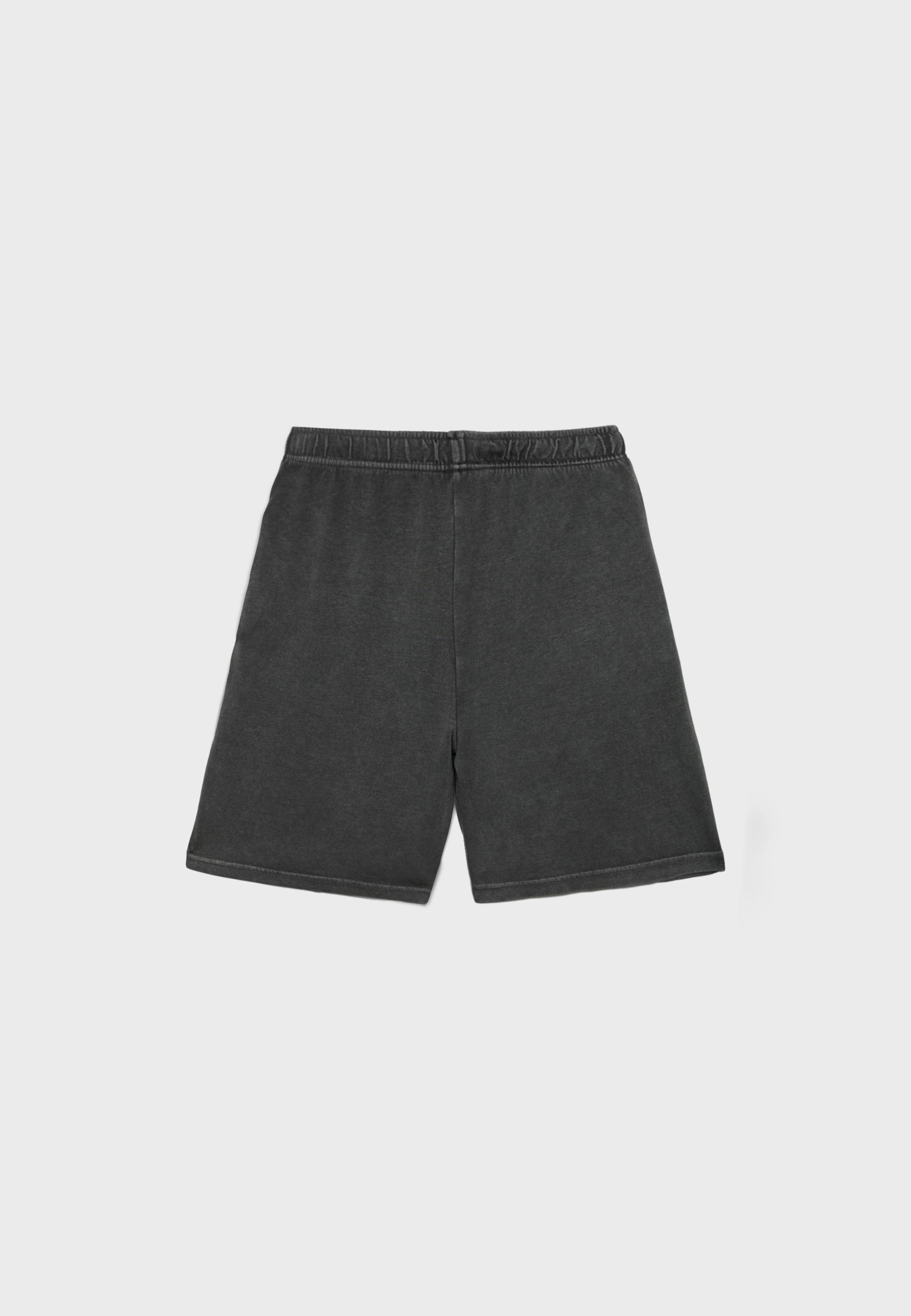 Acid wash fleece Bermuda shorts — Dark grey
