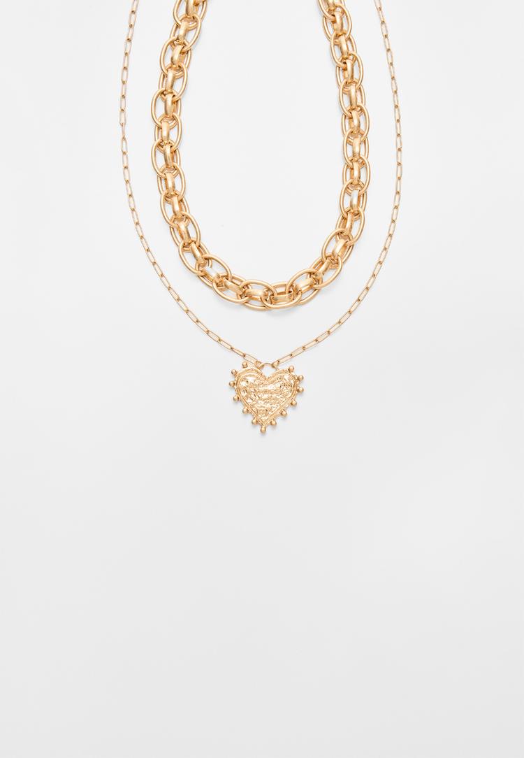 set 2 collares corazon