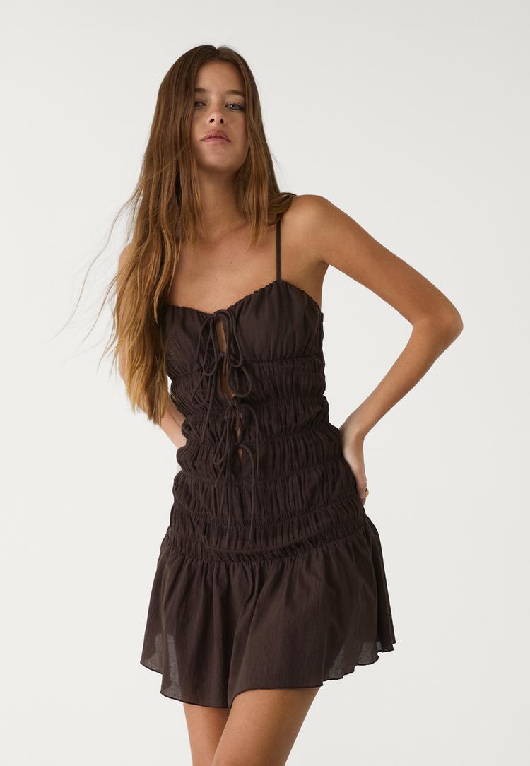 vestido tirantes corto lazadas
