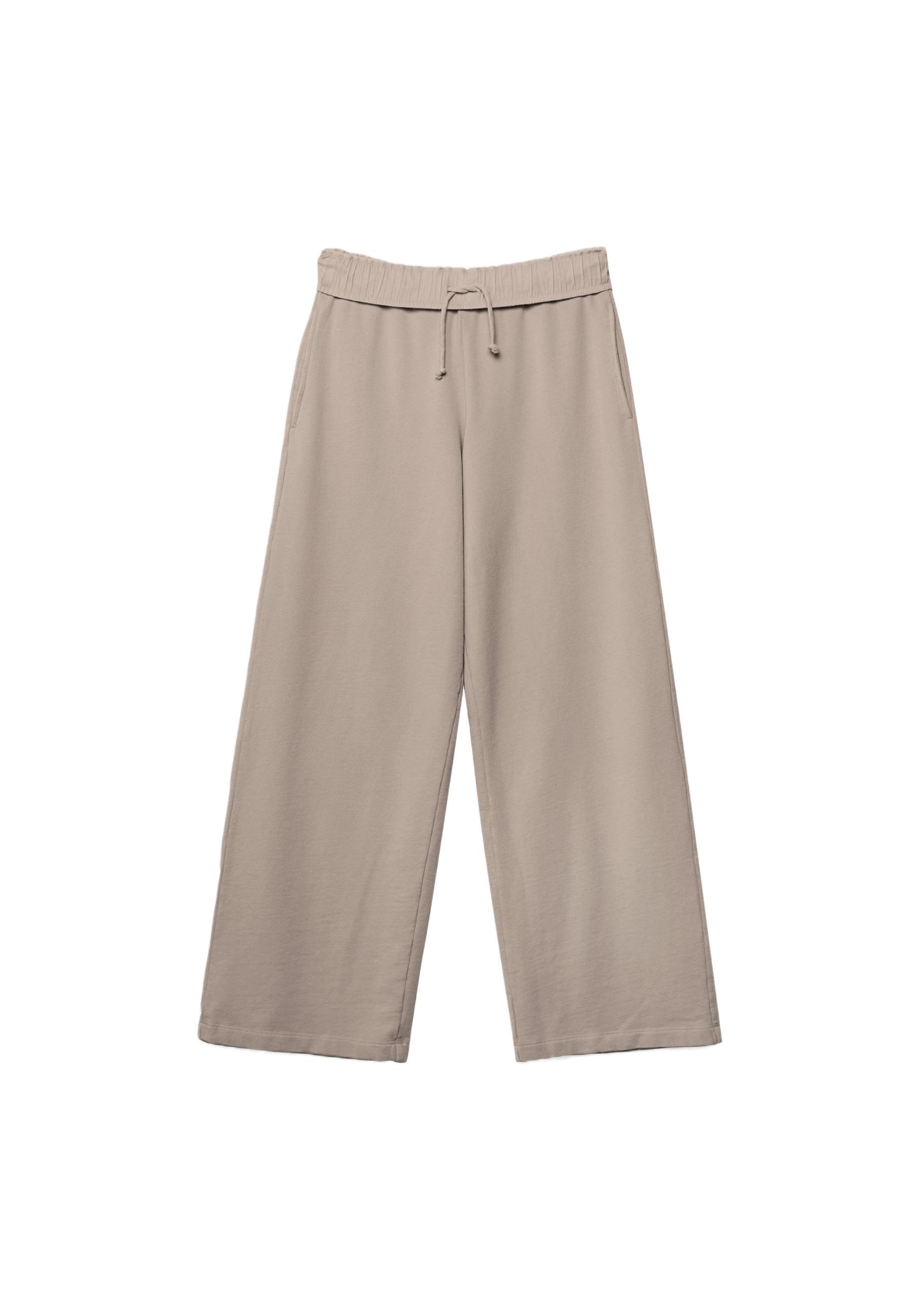 Washed effect straight-leg jogger trousers — Beige