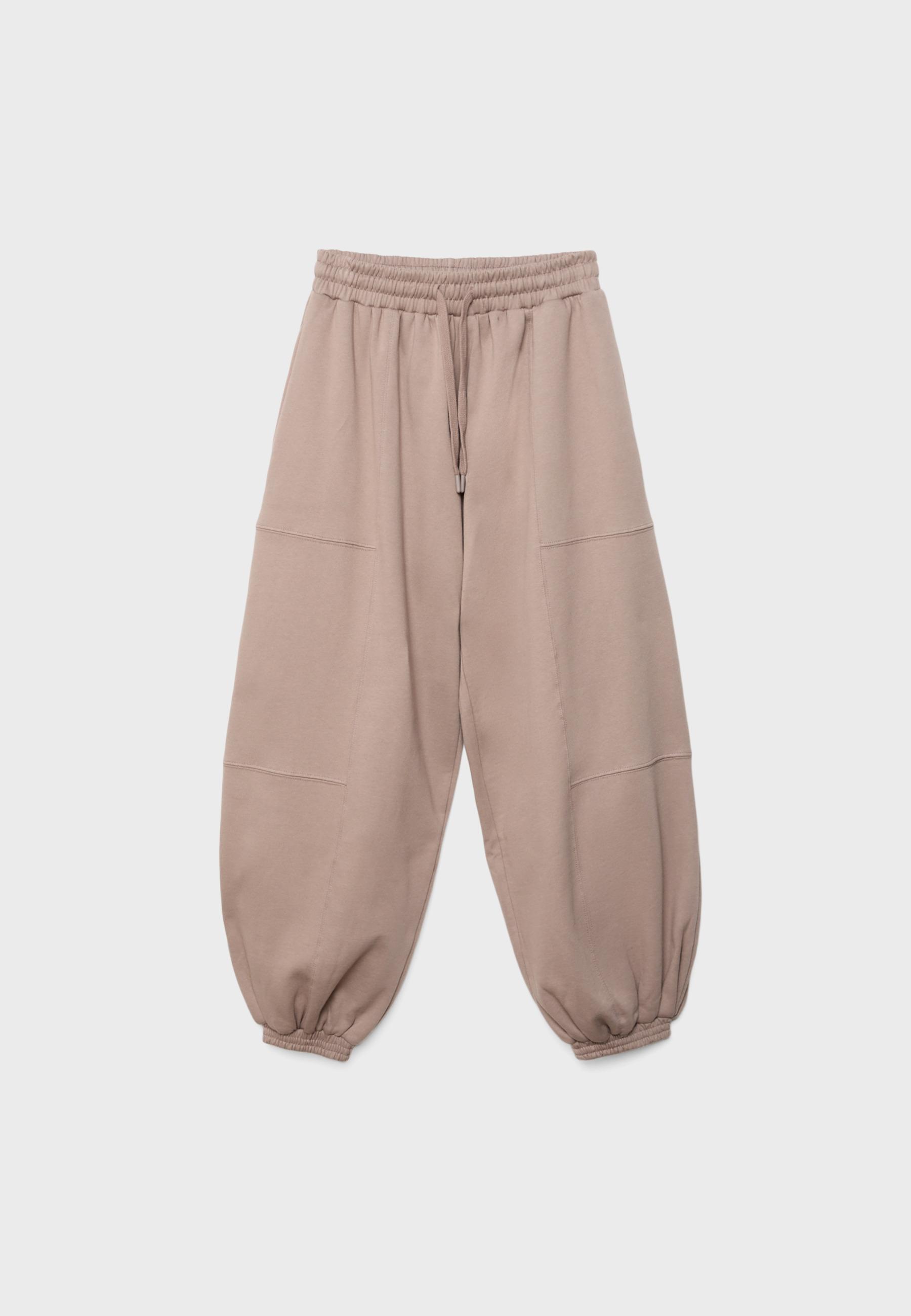 Plush balloon jogger trousers — Beige