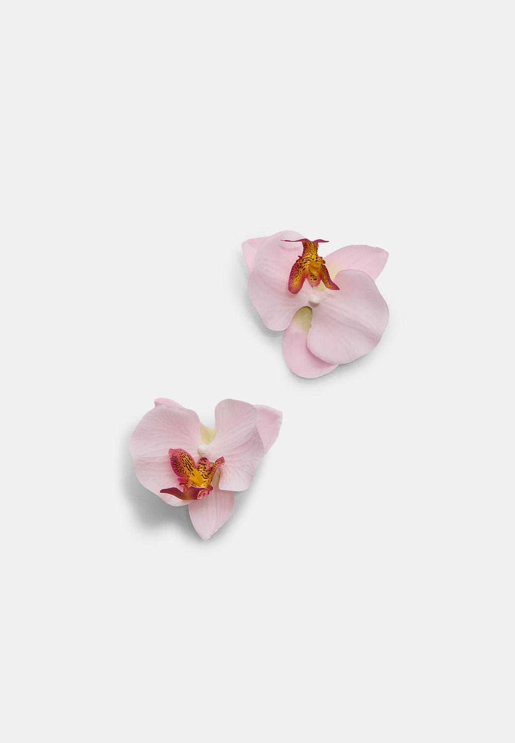 Set 2 clip pelo flor orquídea