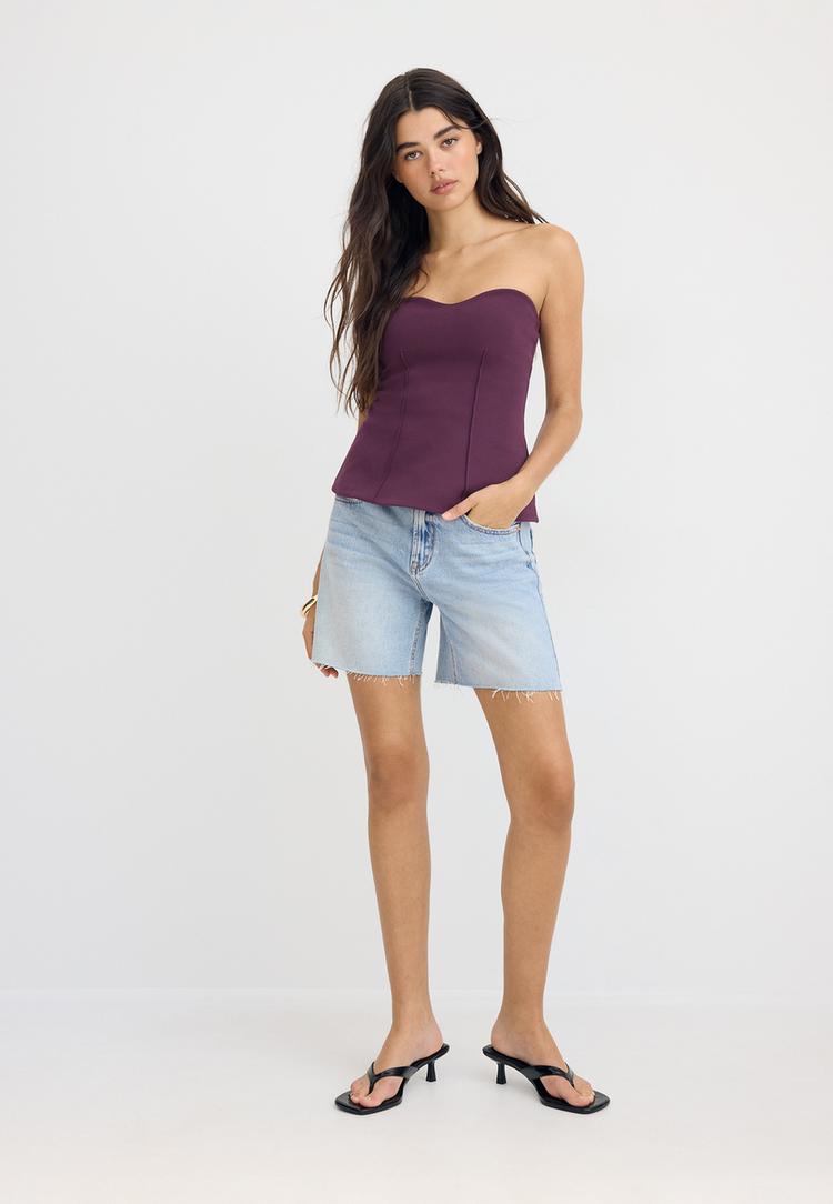 Bandeau mit Herzausschnitt Purpurrot M