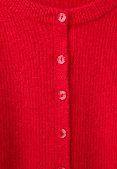 Raglan sleeve knit cardigan — Red 9
