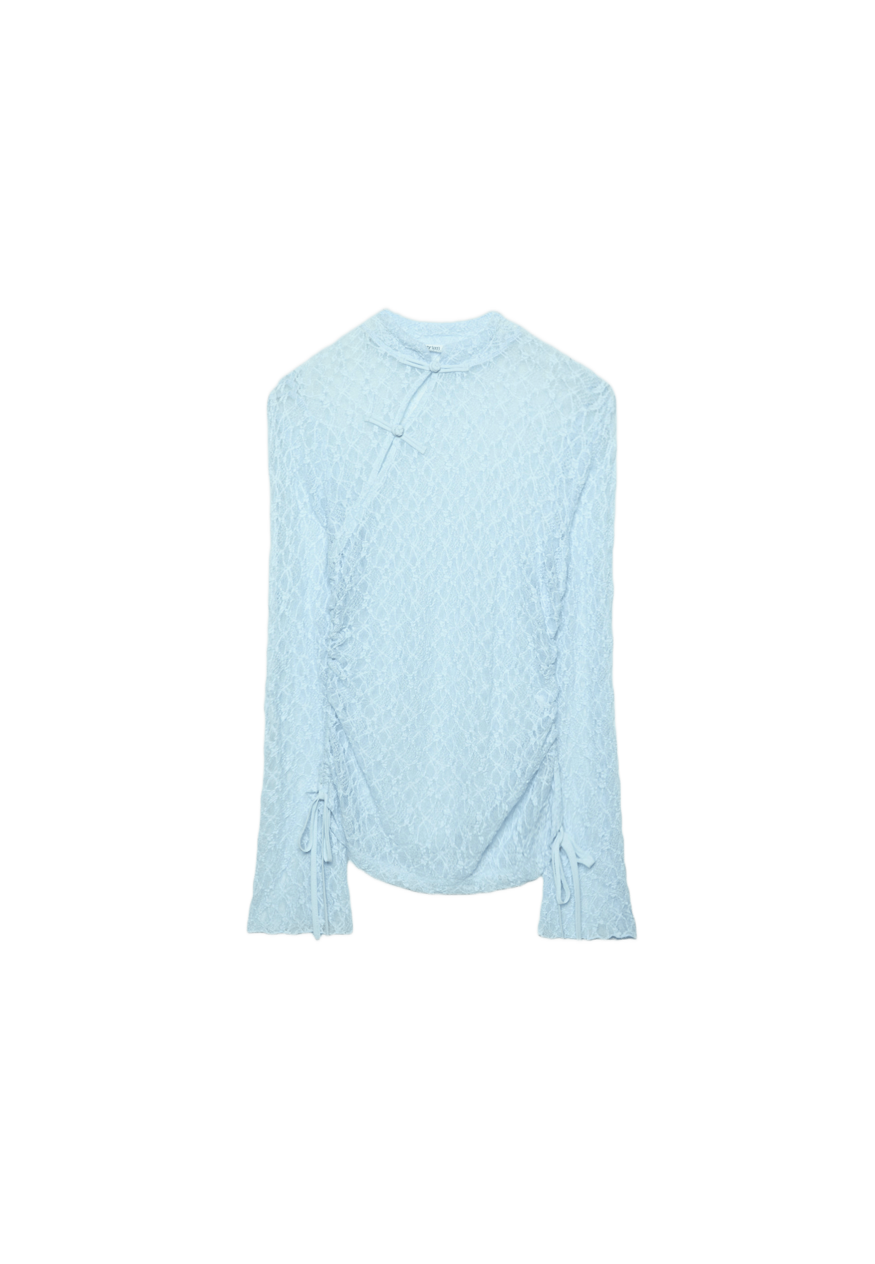 Long sleeve lace top — Sky blue