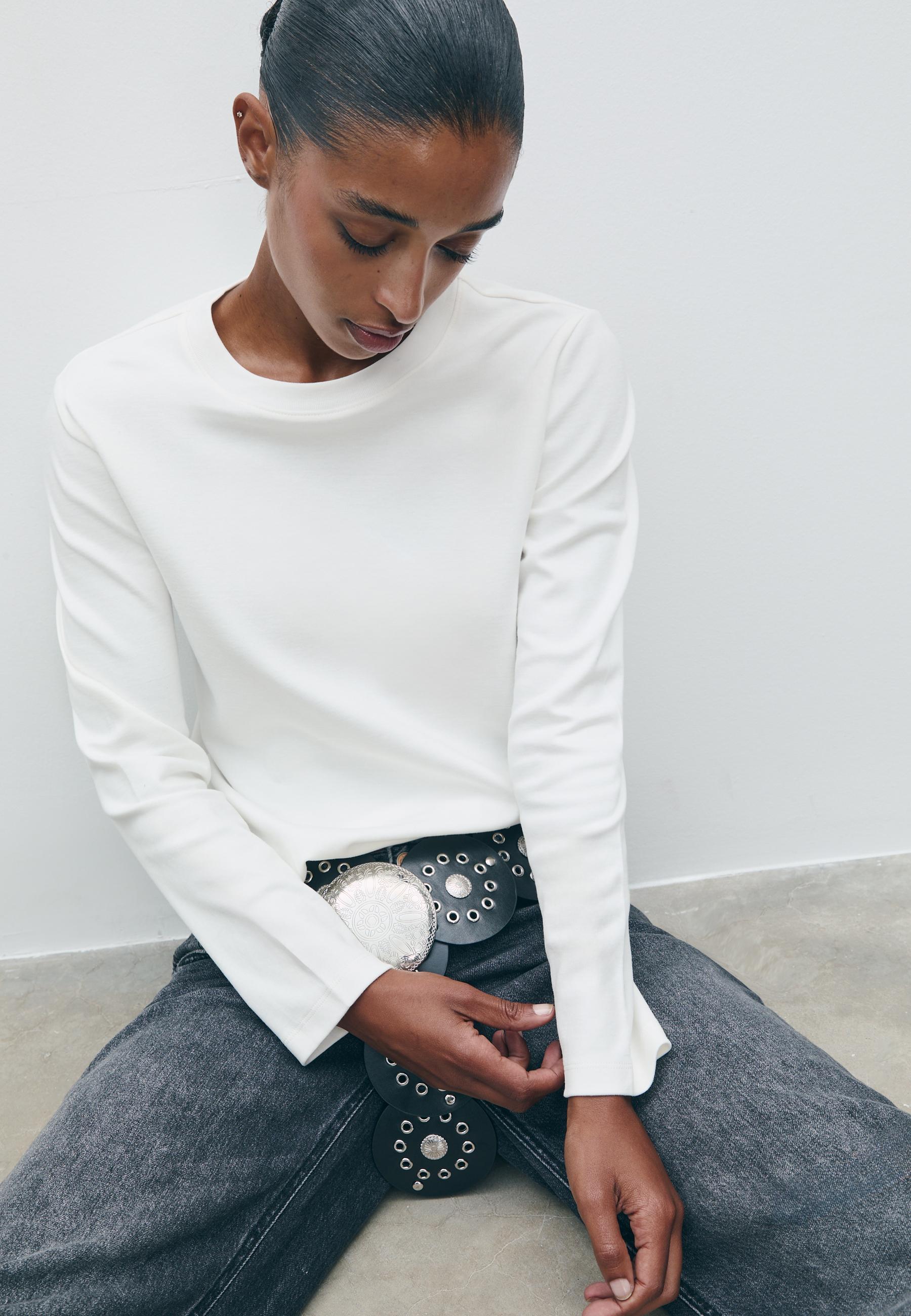 Basic regular fit cotton T-shirt — Ecru