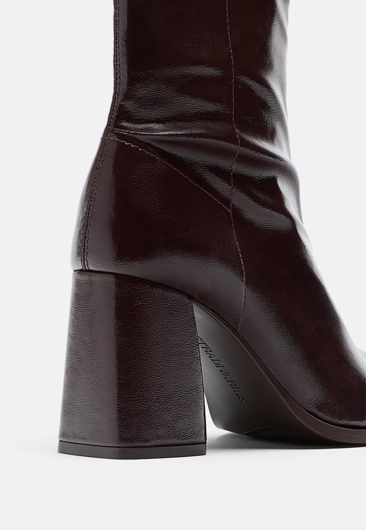 high heel stretch ankle boots