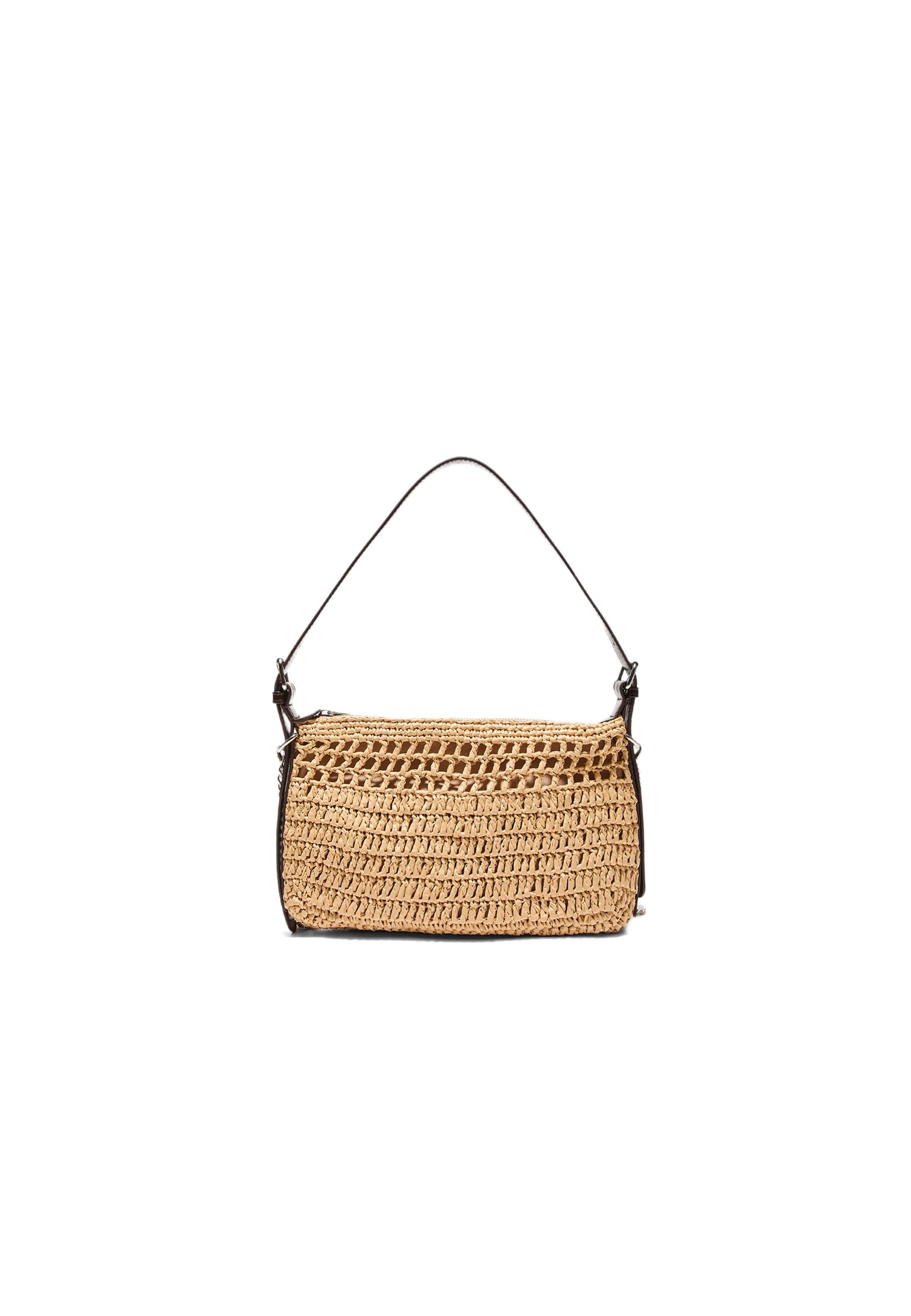 Mini crochet shoulder bag — Ecru