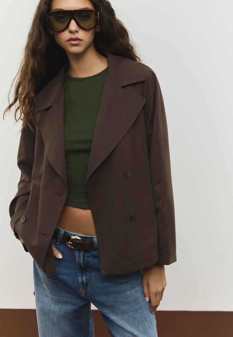 short flowing trench coat with belt