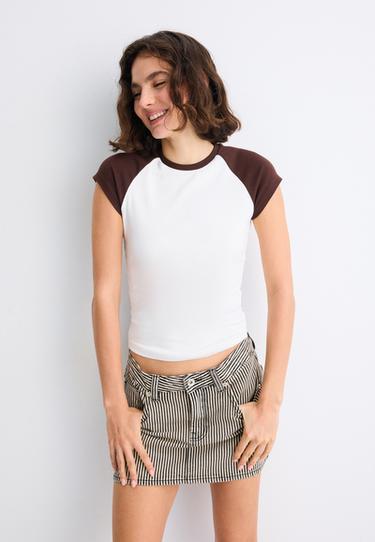 Raglan short sleeve T-shirt — Ecru 1