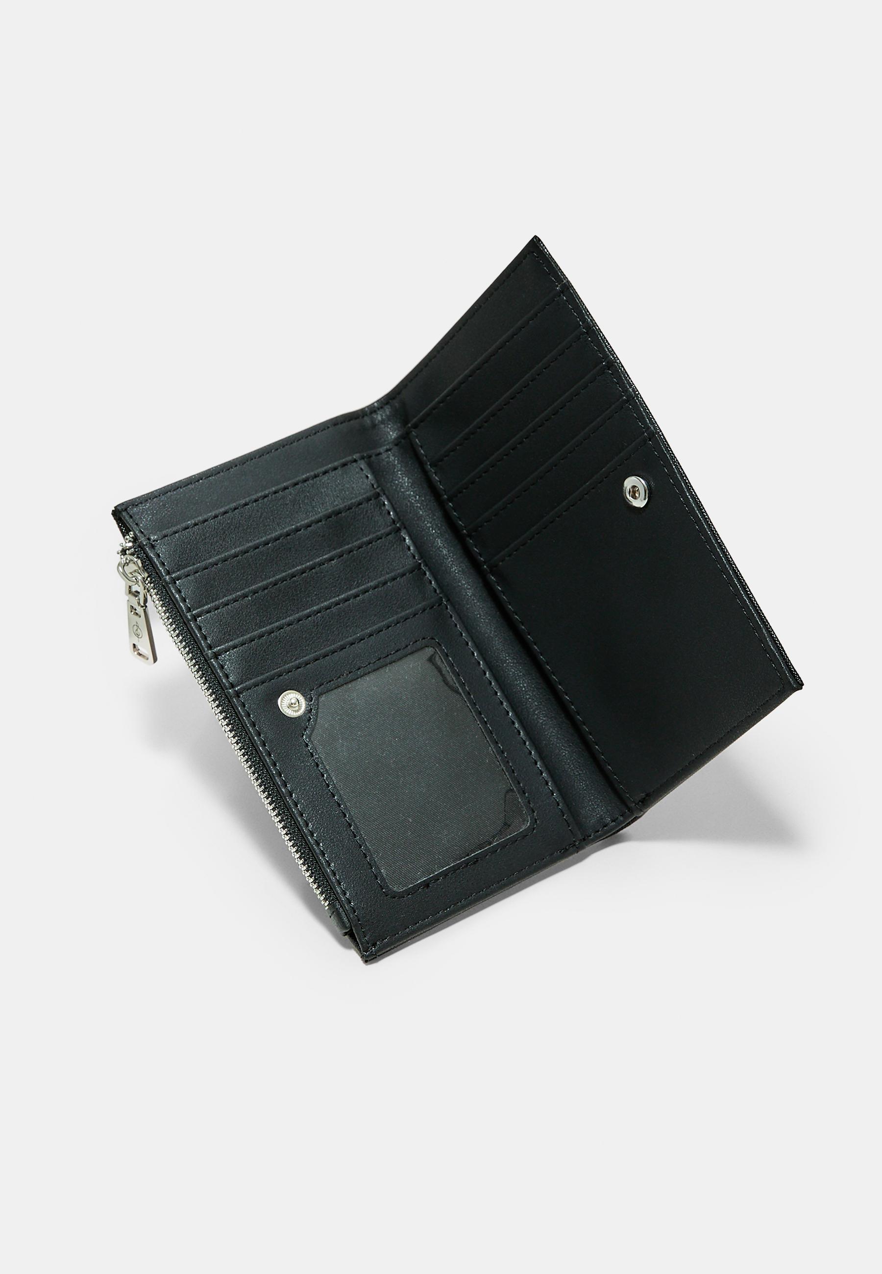 Basic zip-up purse — Black