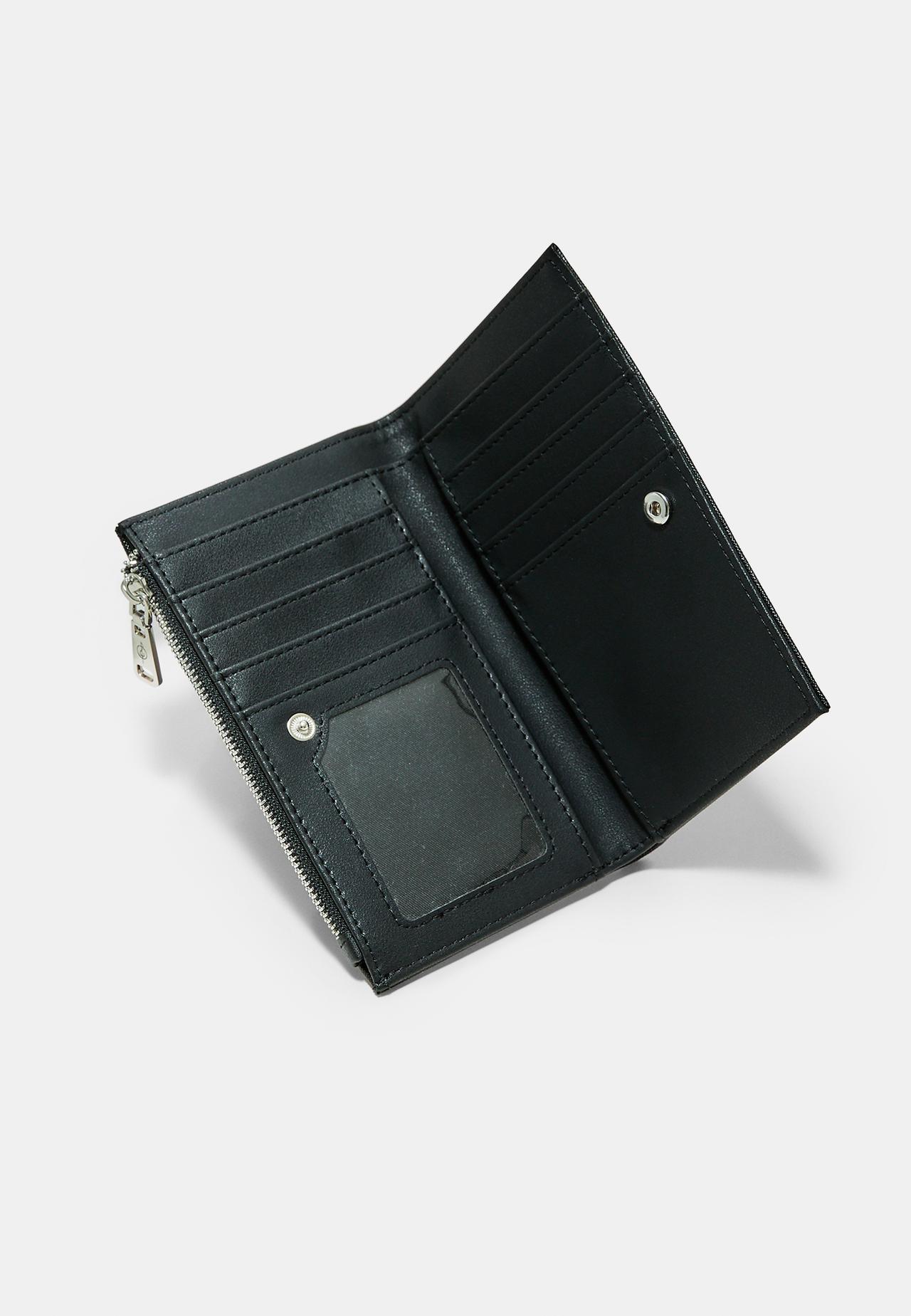 Basic zip-up purse — Black