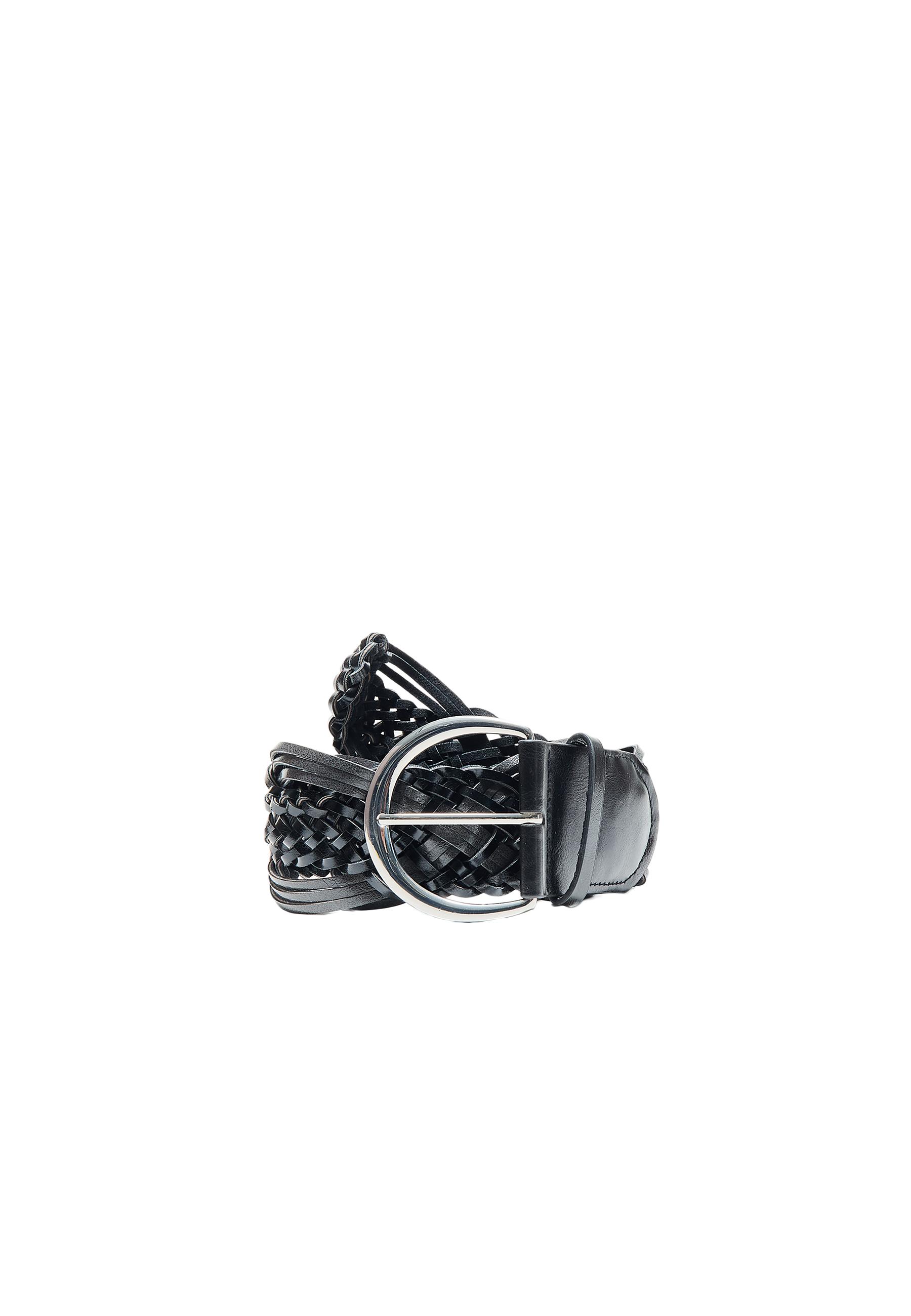 Wide braided belt — Black