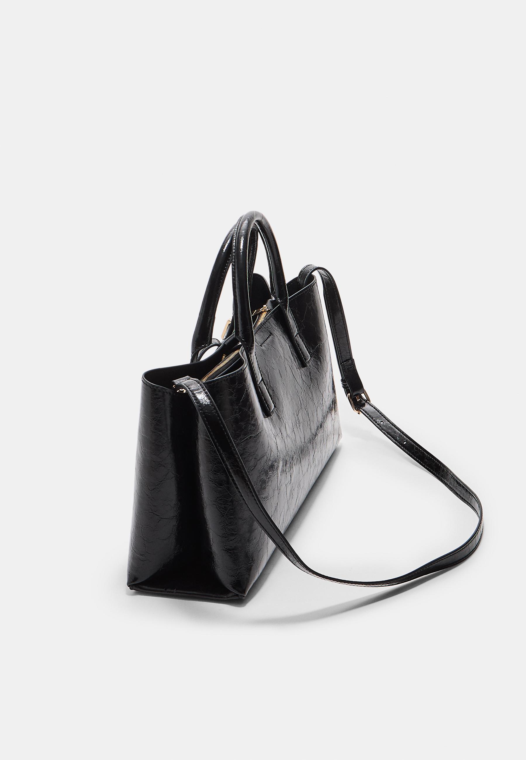 ★TOUT Y EST★ OVE BAGBLACK 5004345027 large faux leather tote bag - Black | Weekday WW