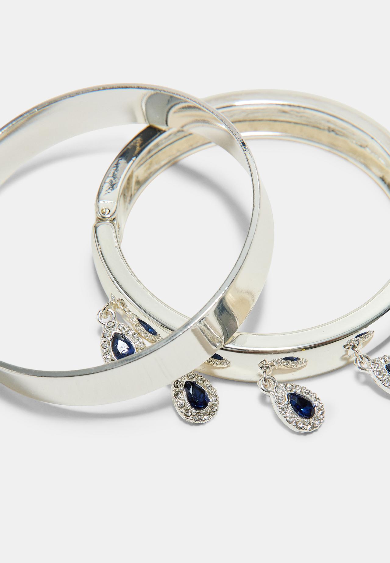 Set of 2 jewel charm bracelets — Grey