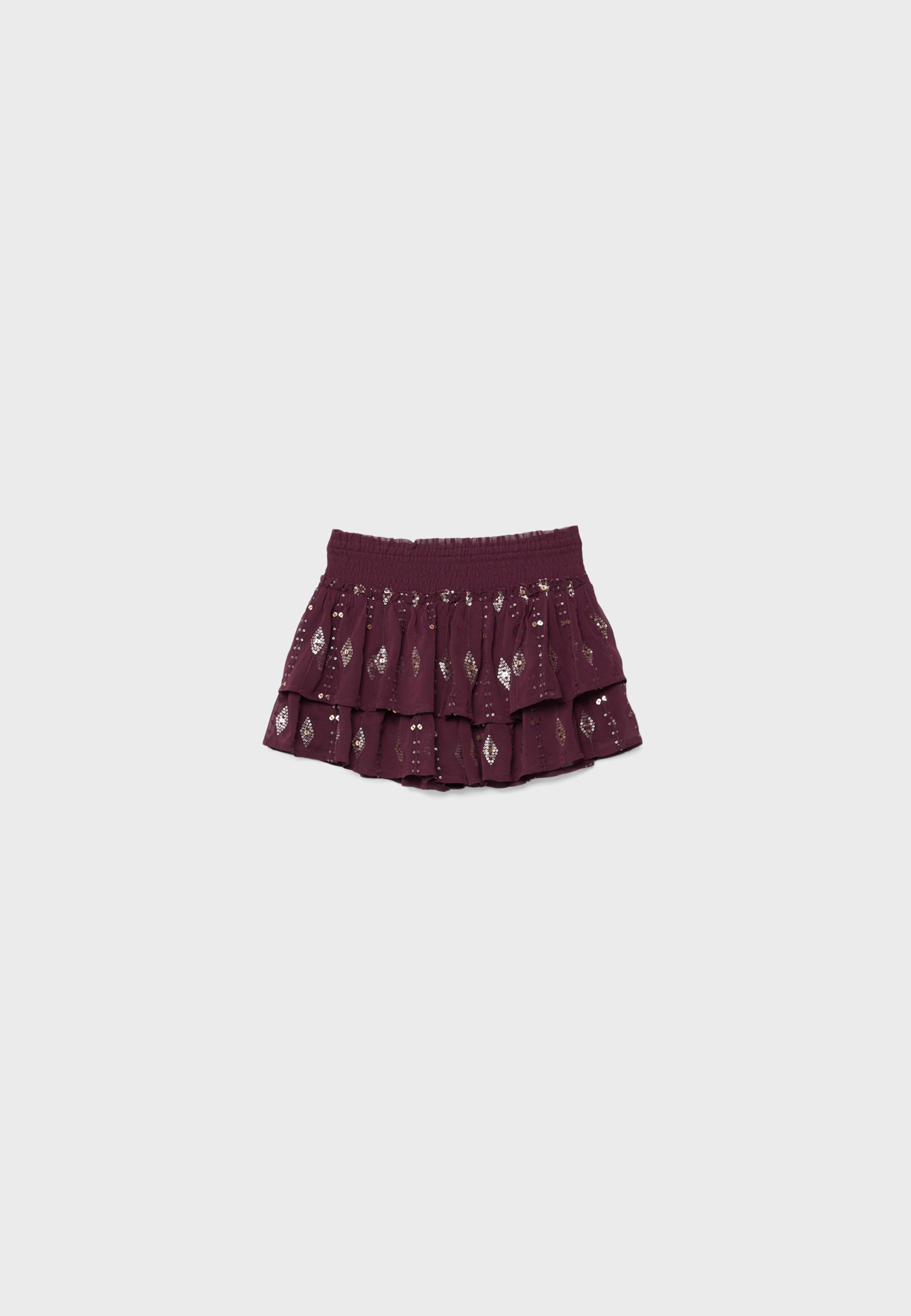 Embroidered skirt — Purple