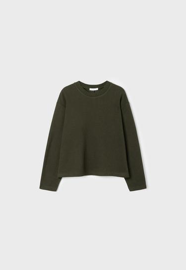 Knit round neck T-shirt — Khaki 6