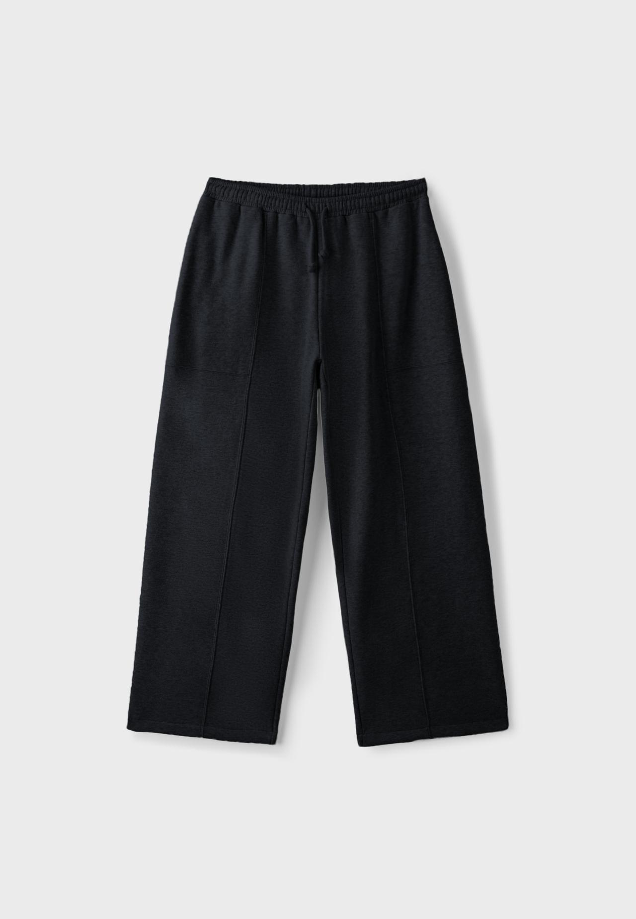 Plush barrel jogger trousers with toggles — Dark grey