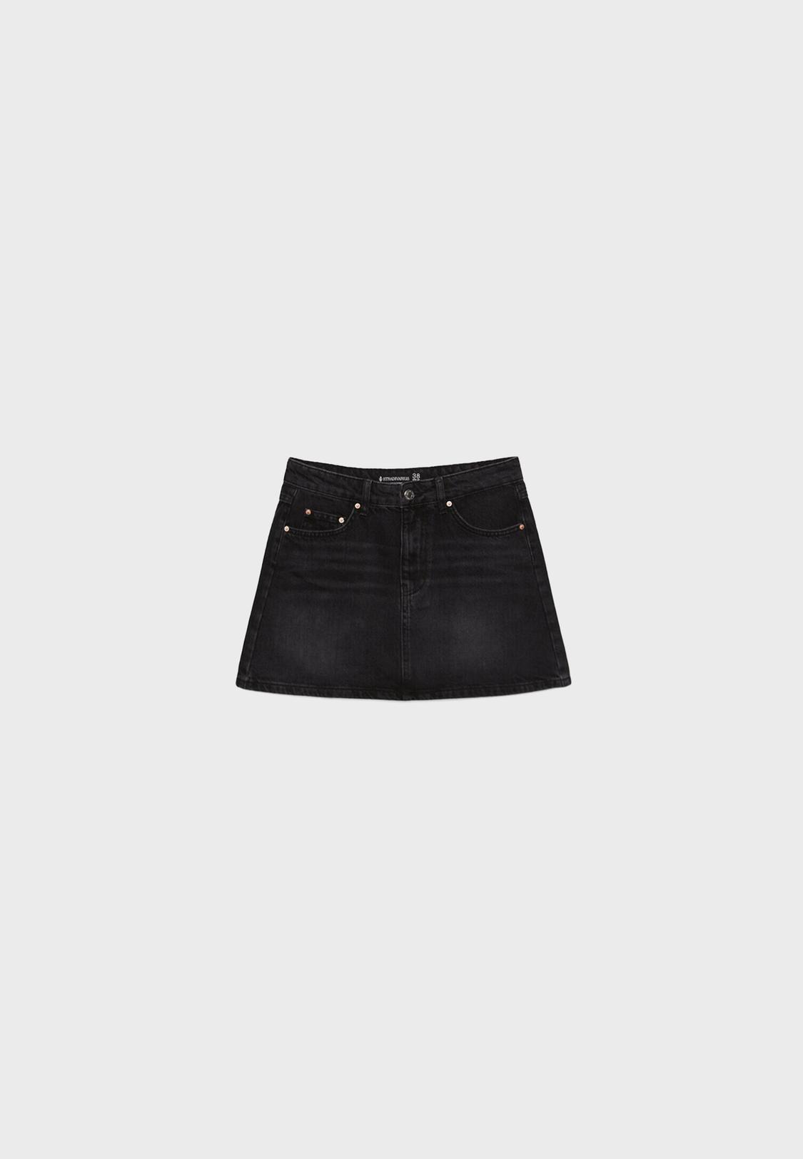 Denim mini skirt Women's fashion Stradivarius Worldwide