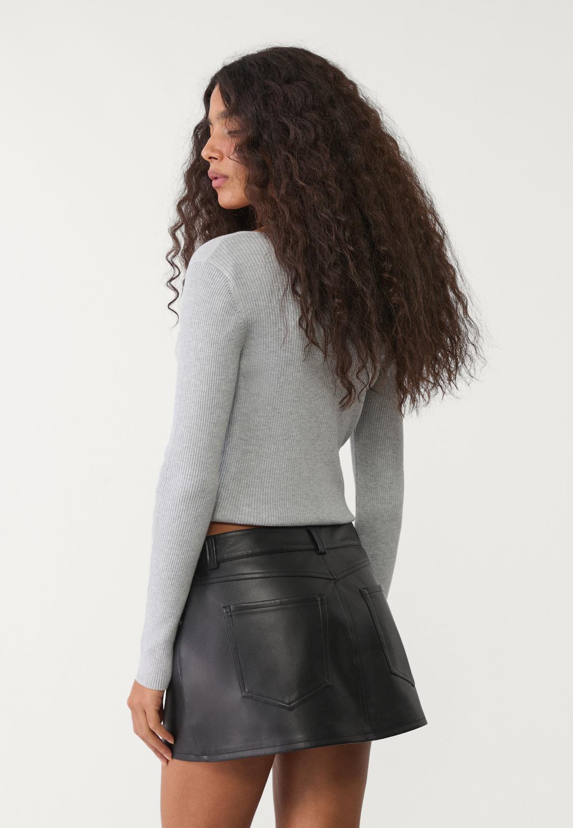 Skort Short Cuero Stradivarius Short Polipiel Stradivarius Shorts