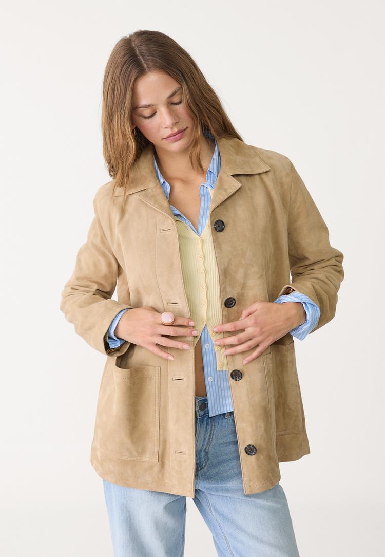 chaqueta americana 100 piel ante